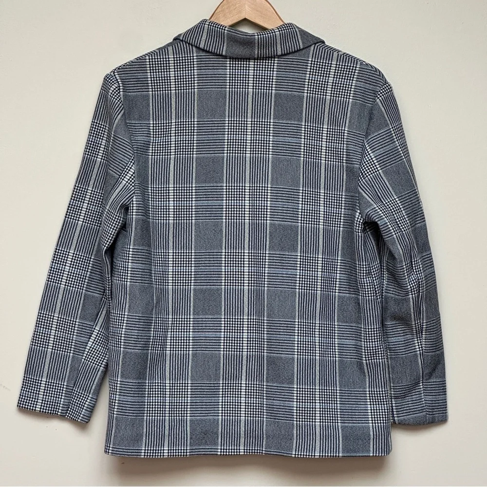 Zara‎ TRF Plaid Double Breasted Blazer Gray Check Small-Medium